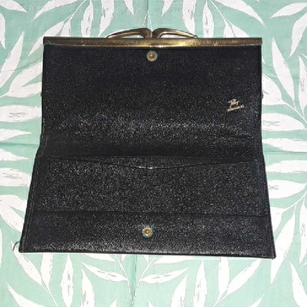 Vintage Black Leather Wallet Tilly Originals